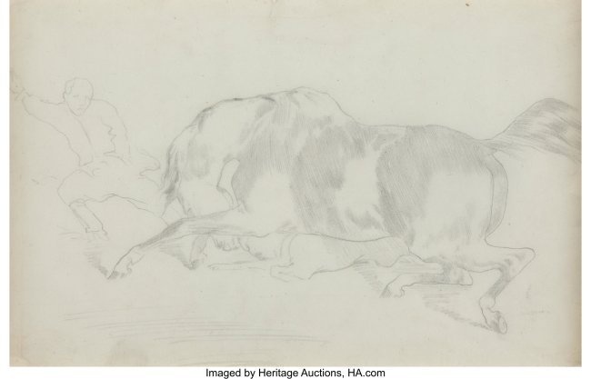 69081: Edgar Degas (French, 1834-1917) Étude de cheval