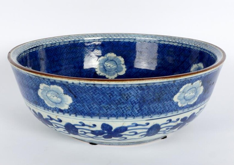 Chinese Blue and White Decorated Basin Bowl
