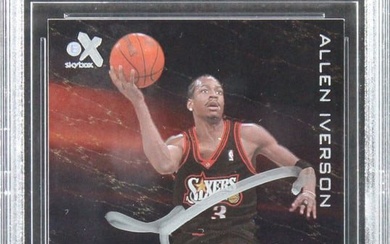 76ers Allen Iverson Signed 1999 E-X Generation E-X #GX3 Card BAS Slab