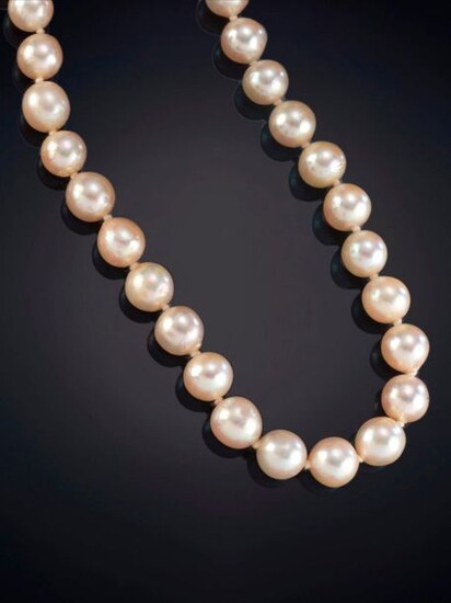 8 MM JAPANESE PEARL NECKLACE OF BEAUTIFUL COLOR AND HOMOGENEOUS EAST WITH ANTIQUE CLASP IN 18K WHITE AND YELLOW GOLD. Price: 100,00 Euros. (16.639 Ptas.)