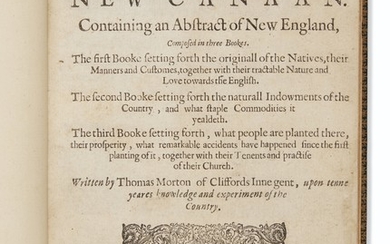 America’s first banned book, lampooning the Puritans, THOMAS MORTON, 1637