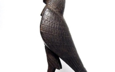 A beautiful Egyptian carved wood figure of a Ba-Bird