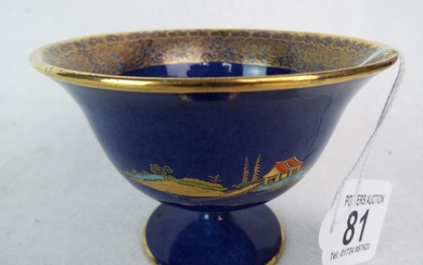 Carlton ware Rouge Royal Chalice. Cobalt with gilt decoration.