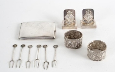 A pair of Chinese export silver menu holders, Yonghwa