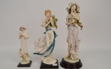 3 Giuseppe Armani Porcelain Figures. "Belle" depicting