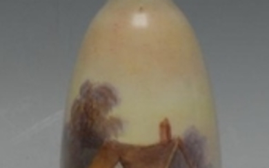 A Royal Worcester slender ovoid vase, painted by R