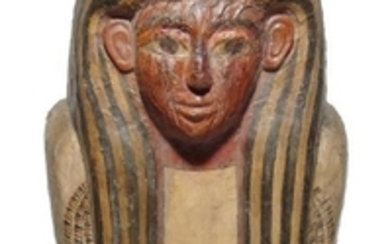 Stunning upper portion of an Egyptian sarcophagus lid