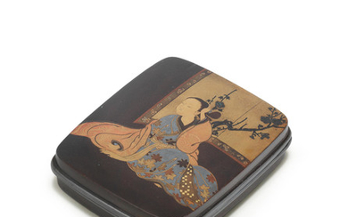 A Black-and-Gold Lacquer Kogo (Incense Box) and cover
