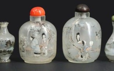(9) Chinese Reverse Painted Glass Snuff Bottles.