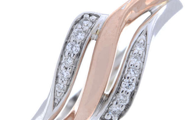 9ct bi-colour gold diamond ring