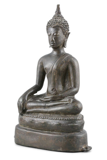 A BRONZE BUDDHA CALLING THE EARTH TO WITNESS...