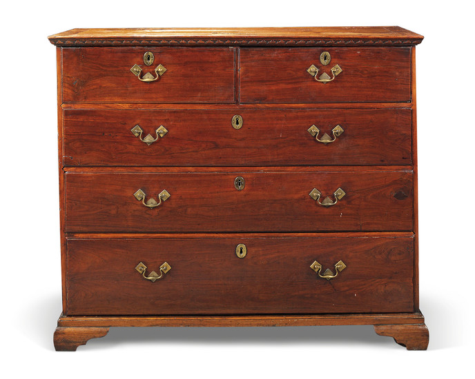A CHINESE EXPORT PADOUK AND ROSEWOOD CHEST, SECOND HALF 18TH CENTURY
