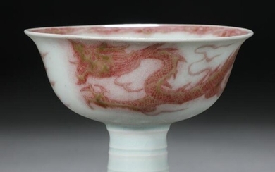 A Chinese Copper Red Dragon Steam Cup