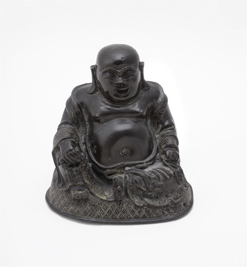 A Chinese bronze figure of Budai