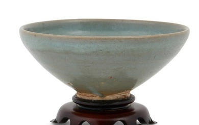 A Chinese celadon glazed junware bowl
