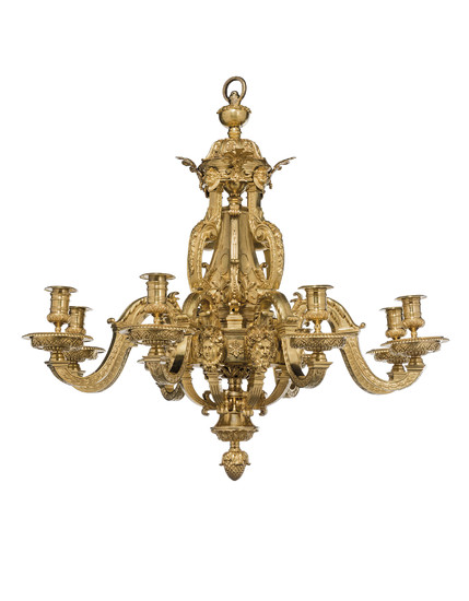 A FRENCH ORMOLU EIGHT-LIGHT CHANDELIER, IN THE MANNER OF ANDRE CHARLES BOULLE, SECOND HALF 19TH CENTURY