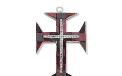 A Garnet and diamond cross of the Portuguese Order of...