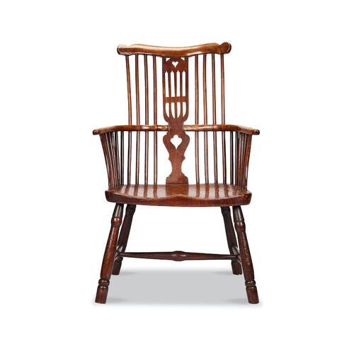 A George III walnut and cherry Windsor armchair, West Countr...