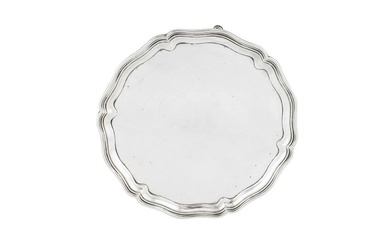 A George V sterling silver salver, Sheffield 1930 by Hawksworth, Eyre and Co Ltd