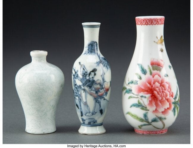 A Group of Three Small Chinese Porcelain Vases