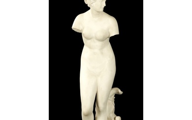 A LARGE LATE 19TH CENTURY CARVED WHITE MARBLE SCULPTURE mode...