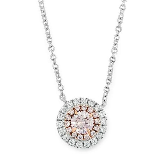A PINK AND WHITE DIAMOND PENDANT comprising of a