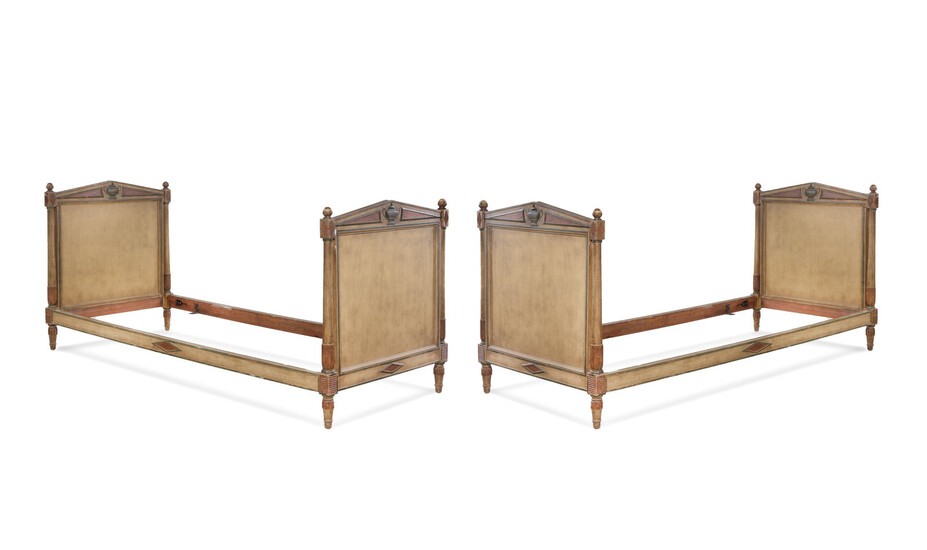 A Pair of Directoire Style Painted Beds