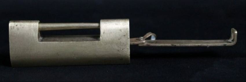 A Qajar Brass Steel Lock And Key 16Th-18Th C.