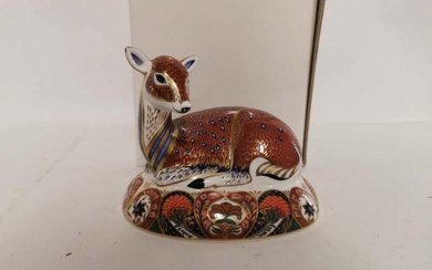 A Royal Crown Derby 'Deer' English bone china paperweight. (1)