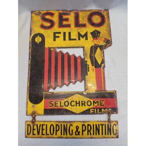 A 'SELO FILM' PHOTOGRAPHY 'SELOCHROME FILM' ENAMEL ADVERTISI...