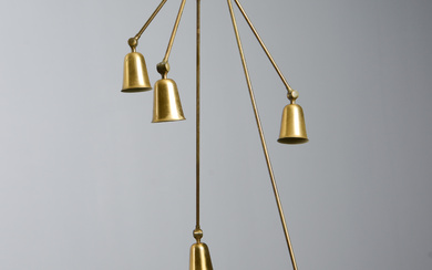 A Swedish Modern ceiling lamp, unknown designer, circa 1950's.