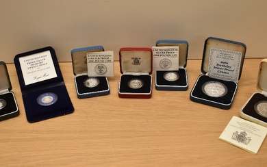 A collection of United Kingdom Silver Proof Cased Coins, One Pounds 1983, 1984 & 1985 no
