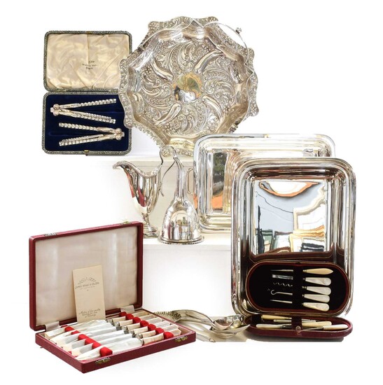 A collection of assorted silver and silver plate, the...