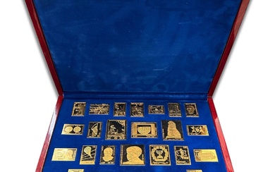 A collection of replicas of 25 Israeli stamps of...