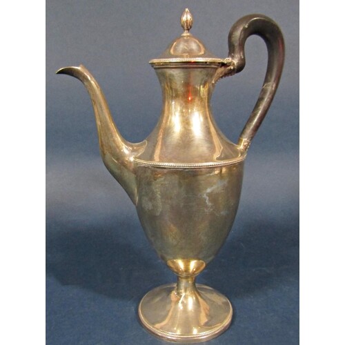 A good George III silver baluster coffee pot with floral fin...