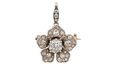 A late Victorian diamond set pendant/brooch