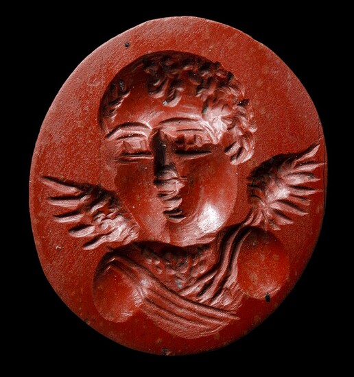 A late roman red jasper intaglio. Eros. 2nd -...