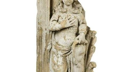 A limestone carving, 15th century