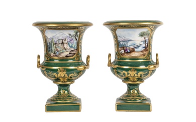 A pair of Old Paris porcelain vases Germany 19th