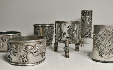 A rare collection of Chinese silver tableware (6) - Silver - China - Late 19th century