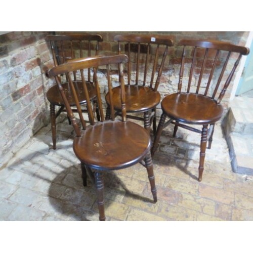 A set of four penny seated kithcen chairs, some wear but all...