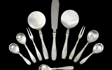 A small collection of Danish metalwares Rex pattern cutlery by Horsens SÃ¸lvvarefabrik