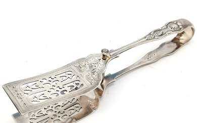 ATKIN BROTHERS SILVER PLATED PAIR OF (ASPARAGUS) SERVING TONGS.