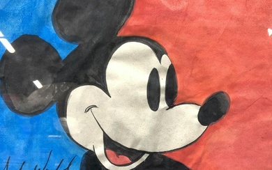 ATTR Andy Warhol Mickey Mouse Gouache Painting