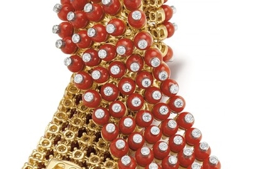 Aletto Brothers, A Coral, Diamond and Gold Bracelet