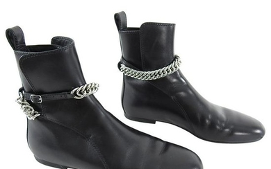 Alexander Wang Iggy Black Ankle Chain Boots - 36.5