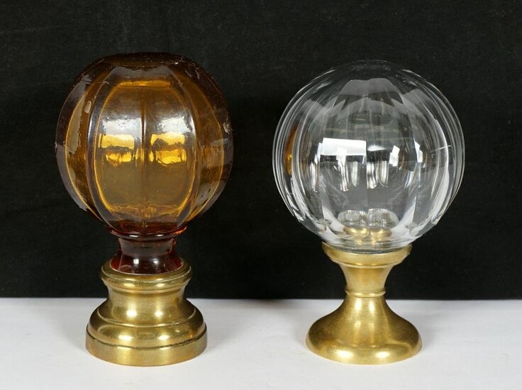 Amber and Clear Class Newel Post Finials