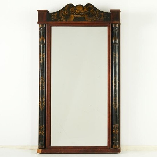 American Classical carved and painted mirror