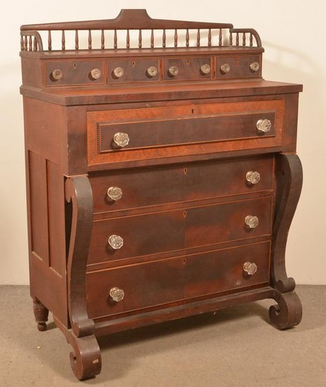 American Empire Cherry and Mahogany Chest of Drawers.