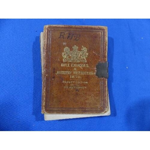 An 1870 Victorian leather bound pocket edition 'Rifle Exerci...
